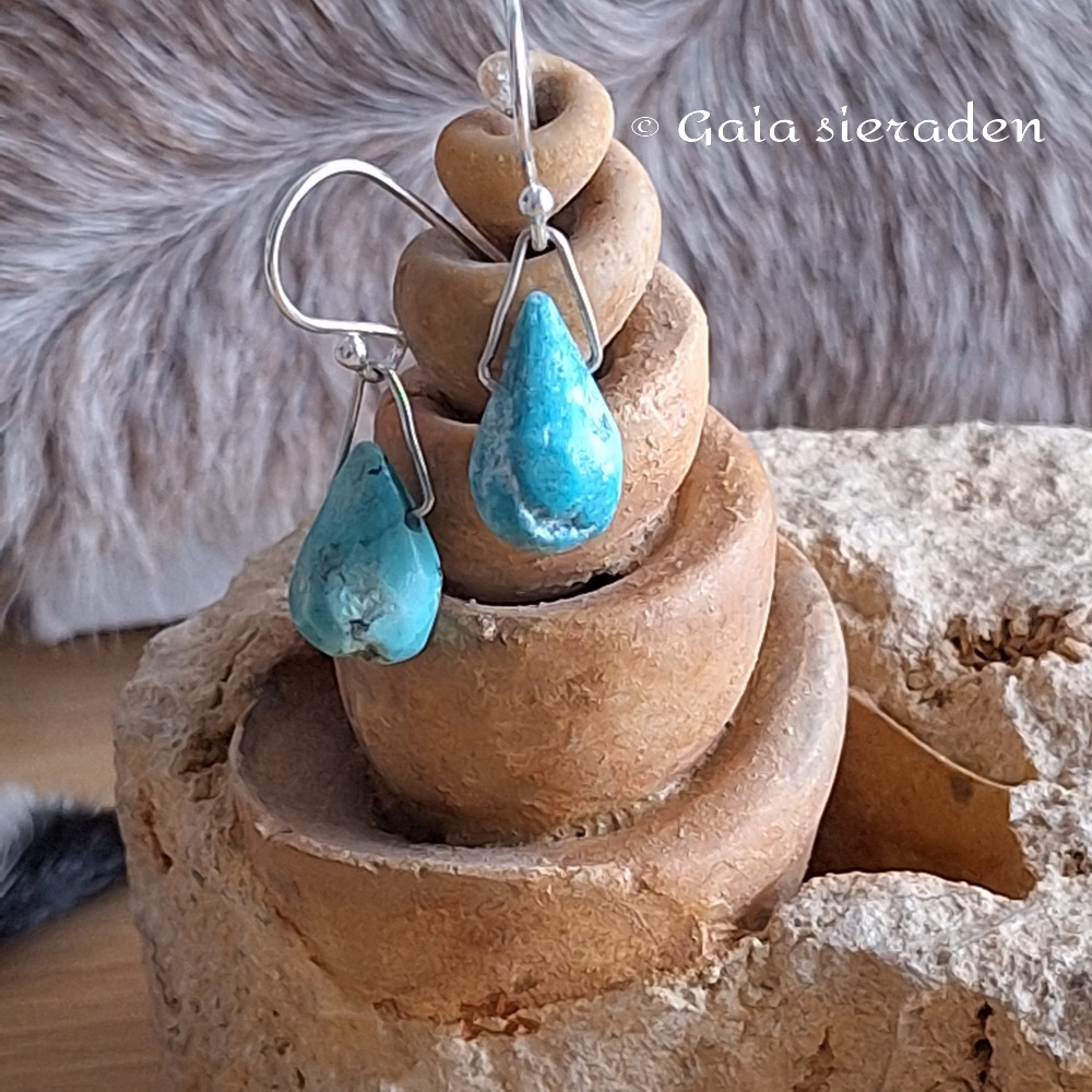 Turkoois druppel oorbellen