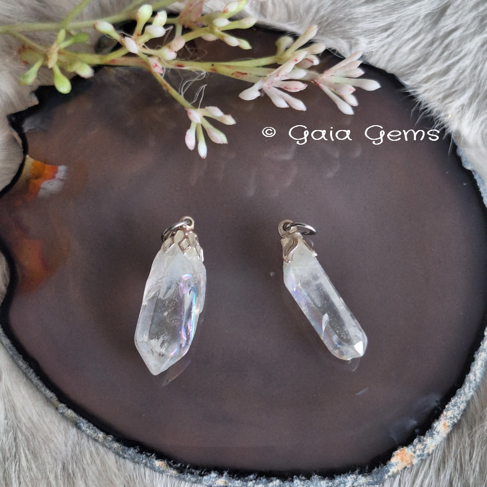 Edelsteen hangertje Angel aura kwarts