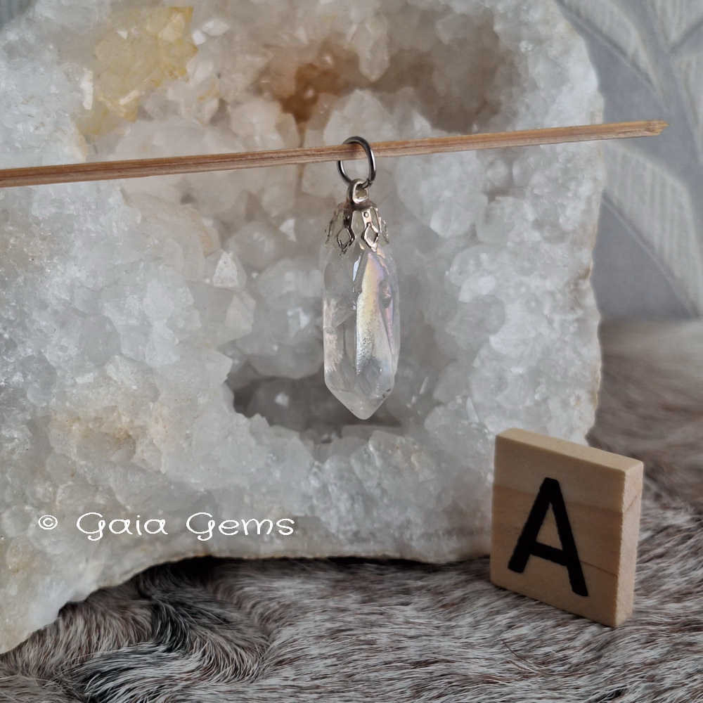 Edelsteen hangertje Angel aura kwarts