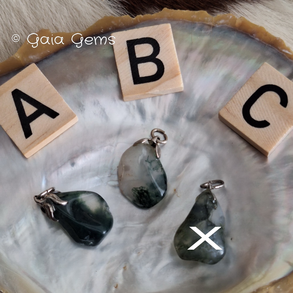 Mosagaat edelsteen hangertjes