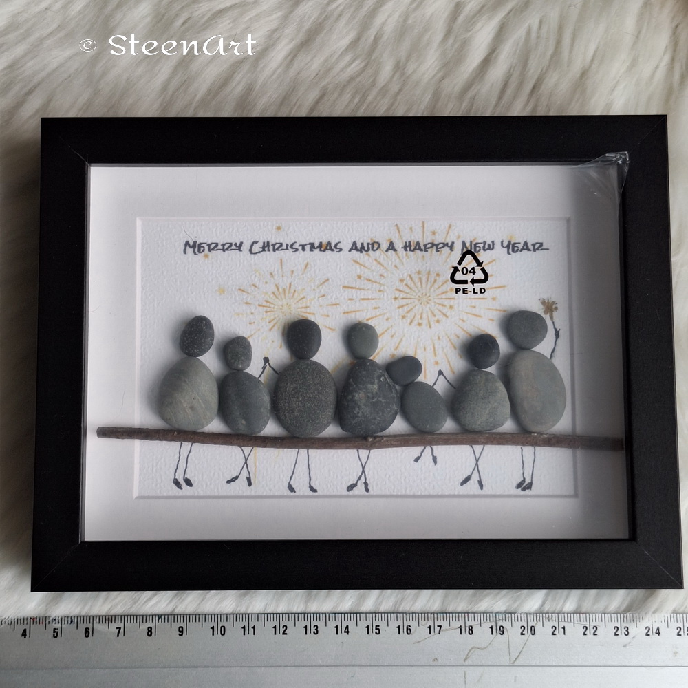 Xmas Family – SteenArt schilderijtje