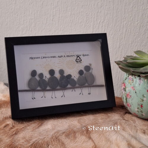 Xmas Family – SteenArt schilderijtje