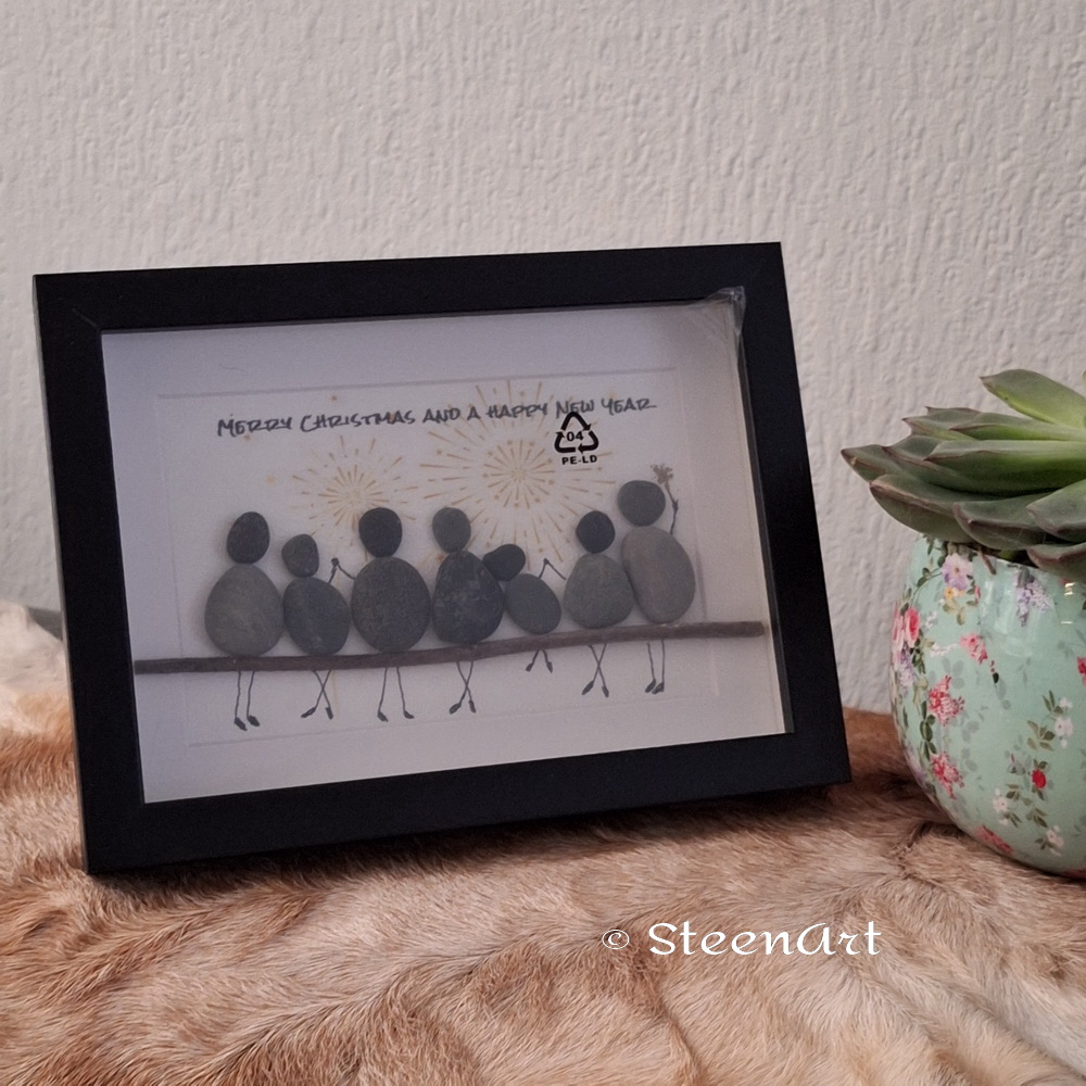 Xmas Family – SteenArt schilderijtje