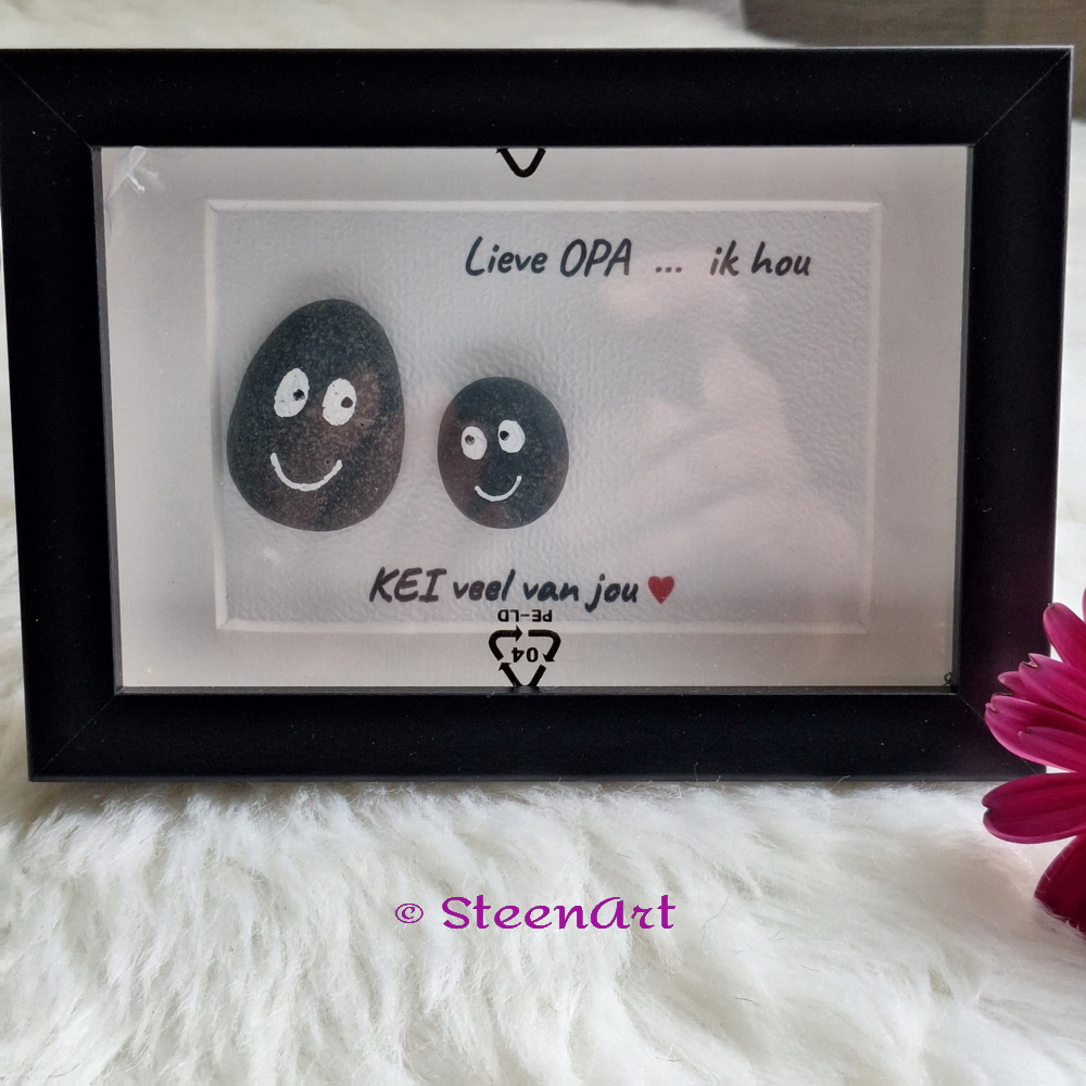 Lieve Opa - SteenArt schilderijtje