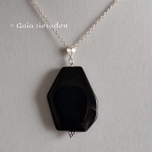 Agaat hanger zwart