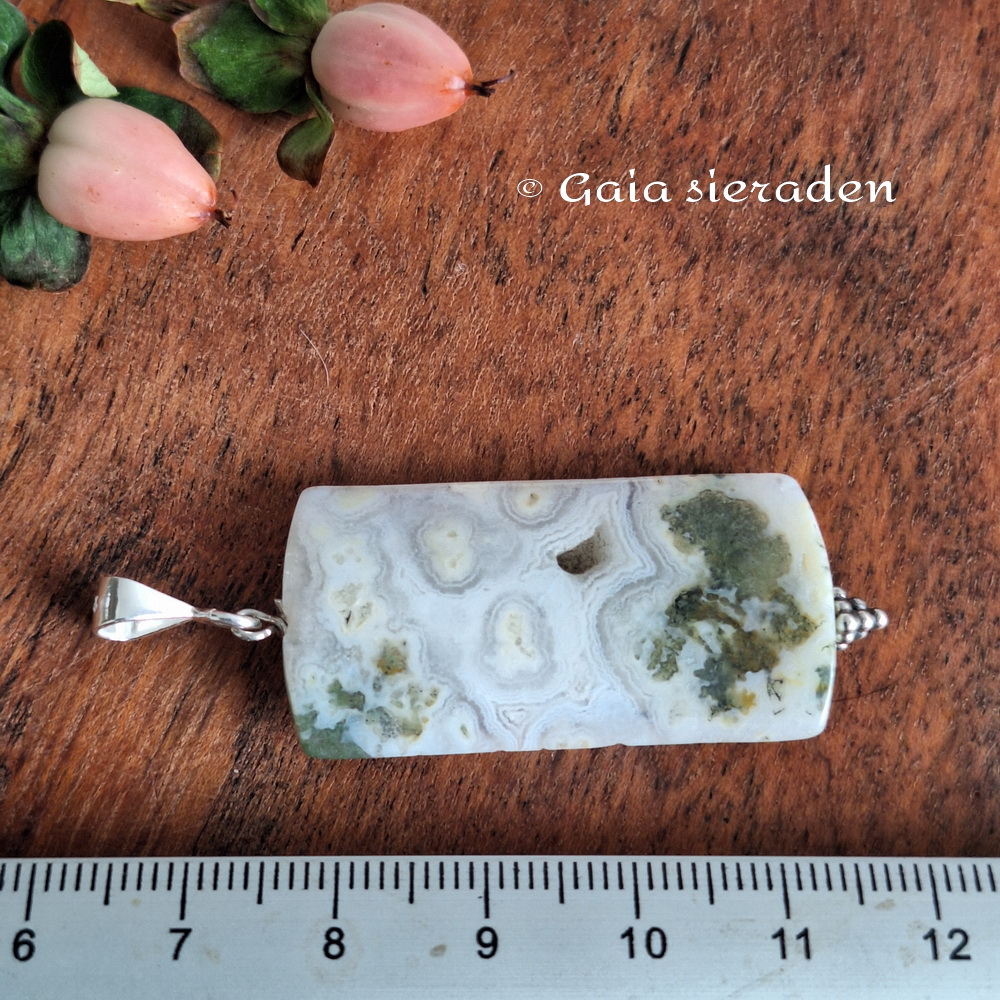 Agaat hanger mos chalcedoon