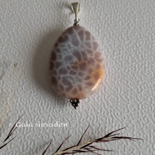 Agaat hanger slangenhuid druppel