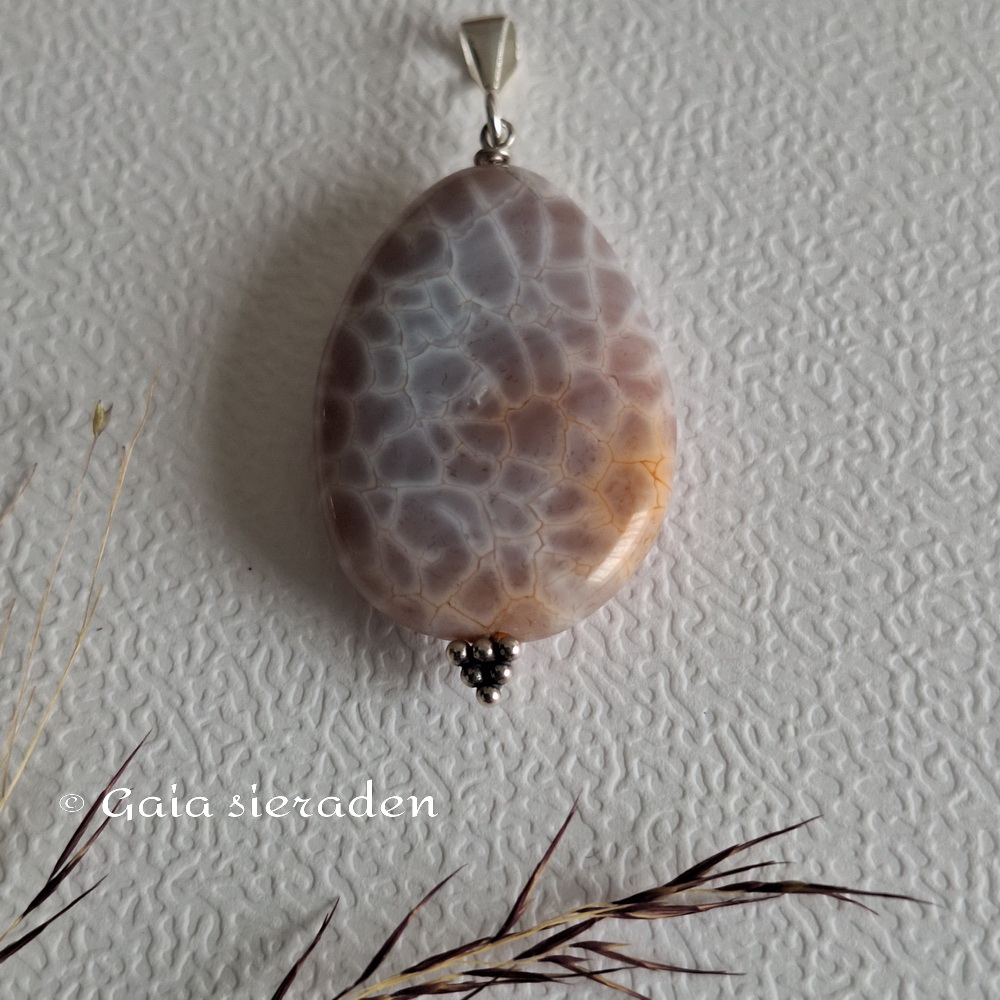 Agaat hanger slangenhuid druppel