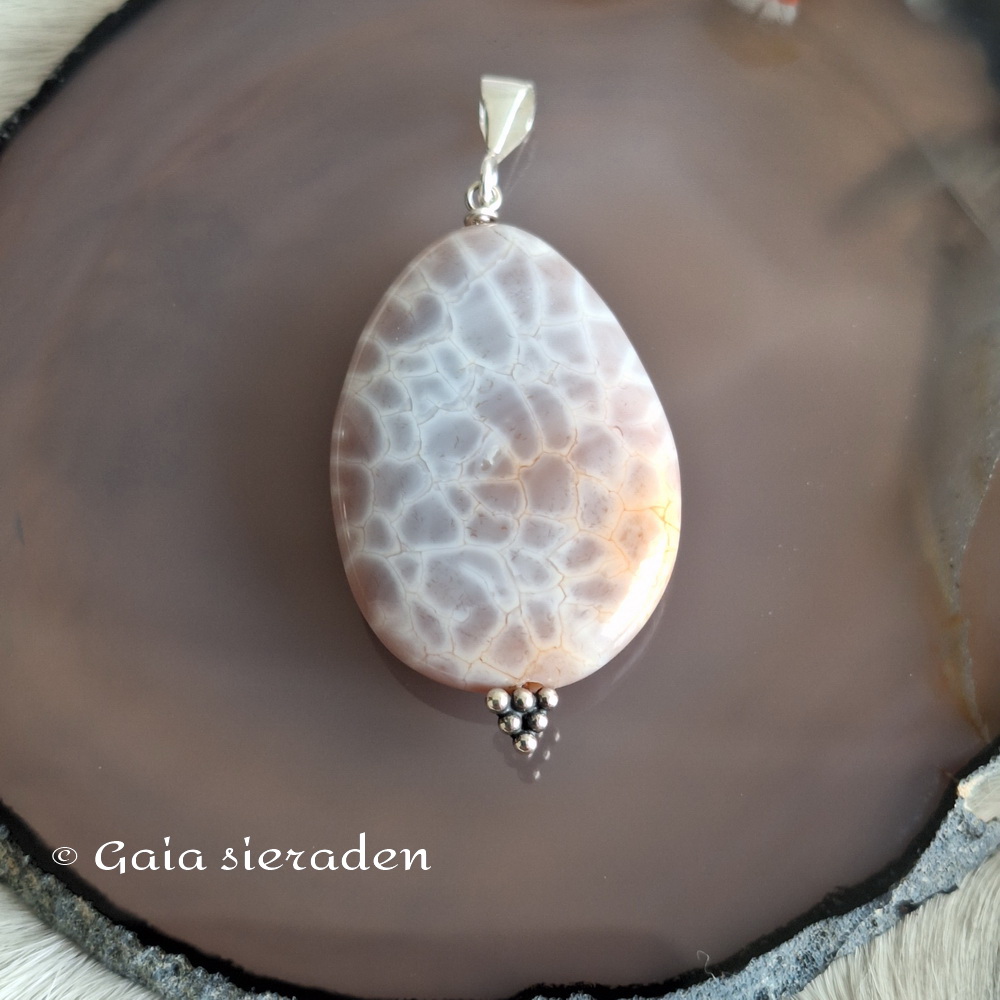 Agaat hanger slangenhuid druppel