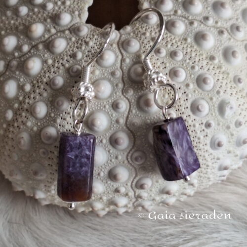 Charoïet oorbellen staafje