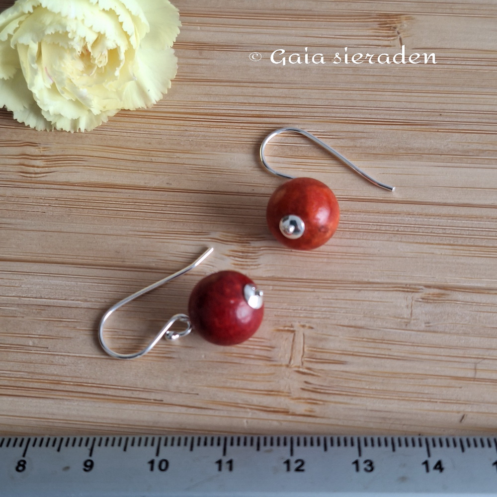 Spons Koraal oorbellen bol