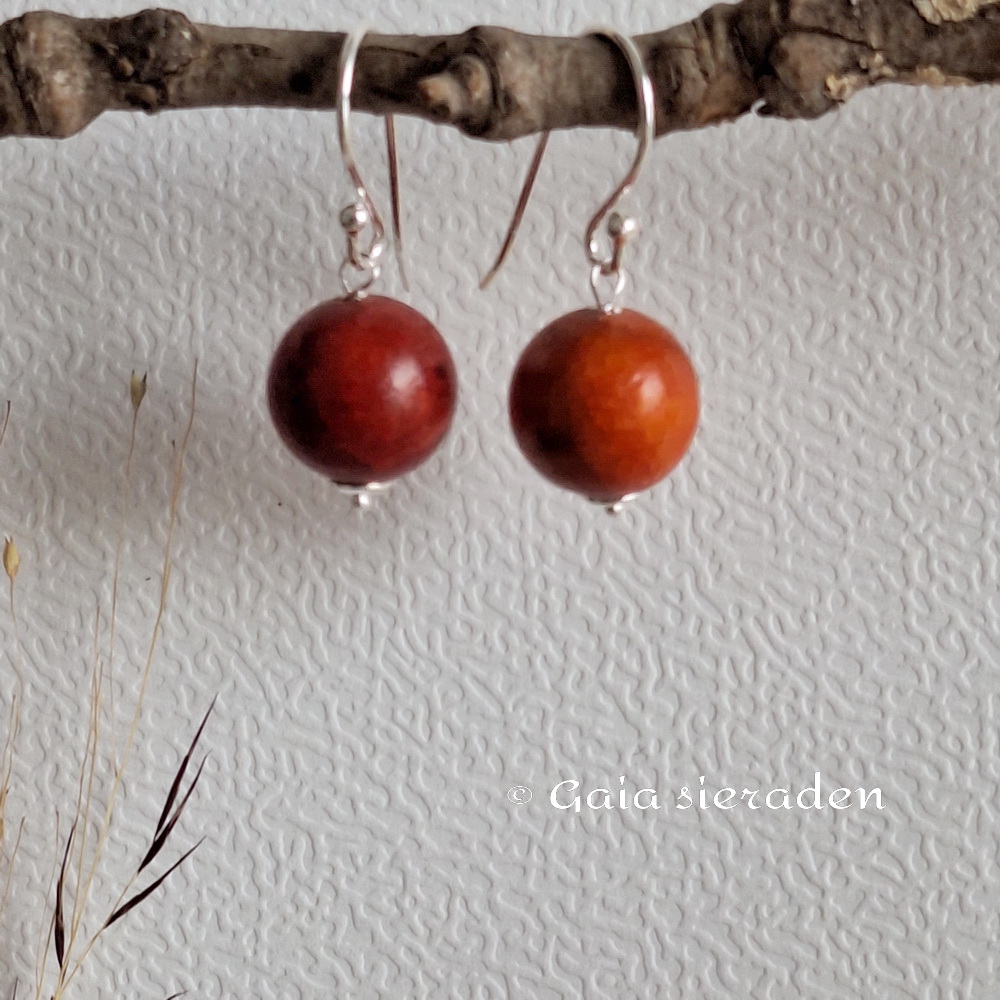 Spons Koraal oorbellen bol