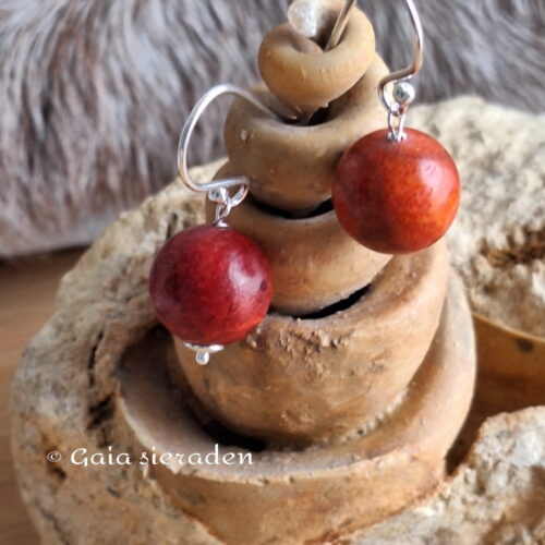 Spons Koraal oorbellen bol