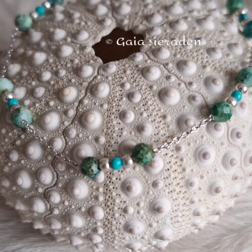 Turkoois zilveren armbandje