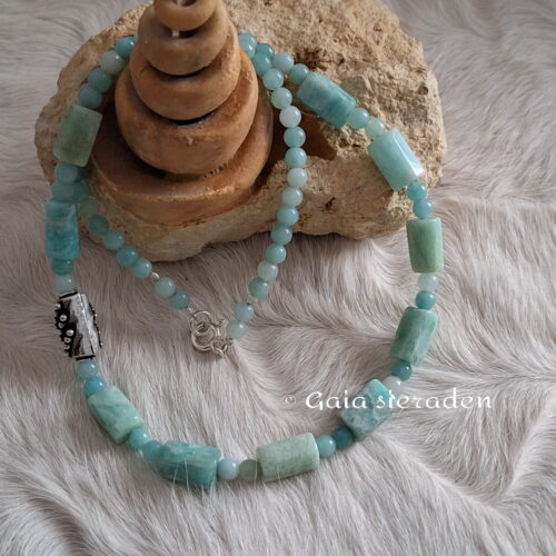 Amazoniet ketting Bali kraal