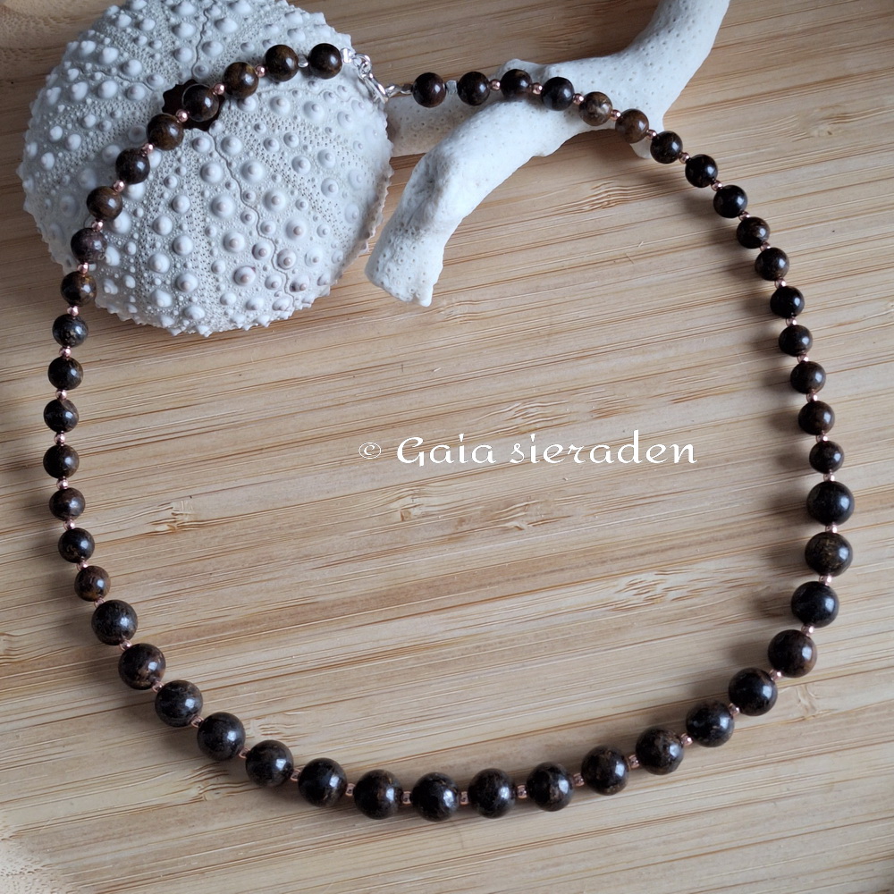 Ketting Bronziet met Hematiet