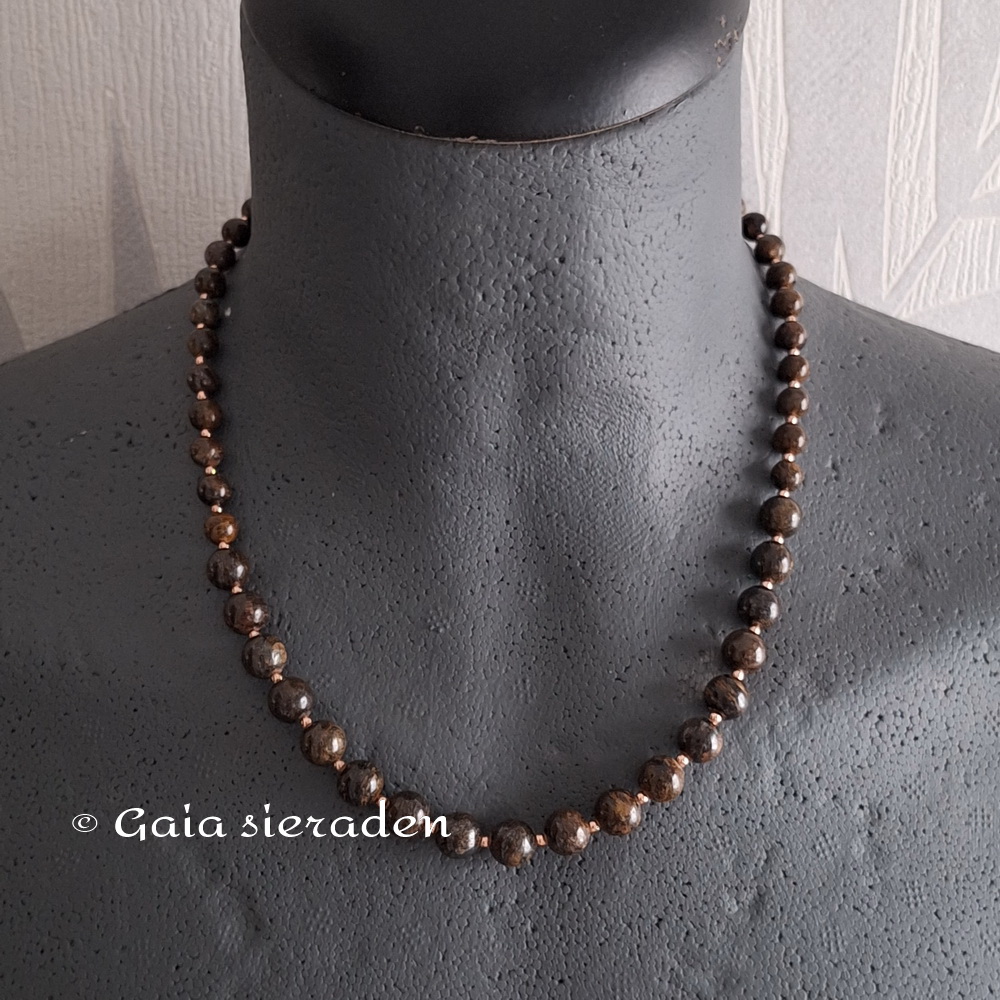 Ketting Bronziet met Hematiet