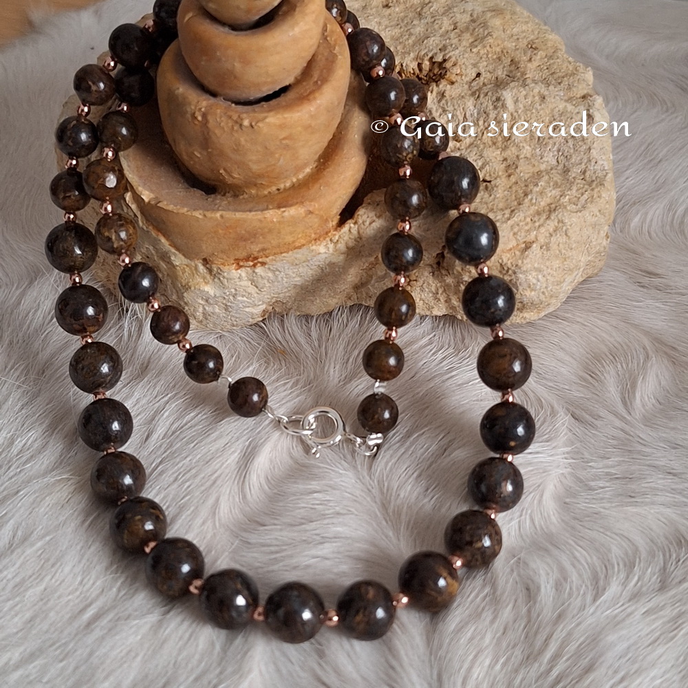 Ketting Bronziet met Hematiet
