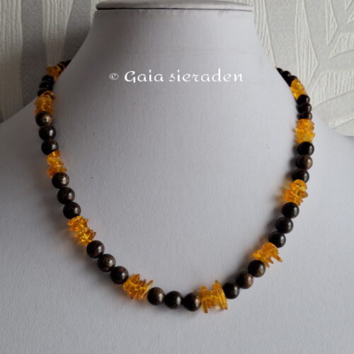 Ketting Bronziet met Barnsteen