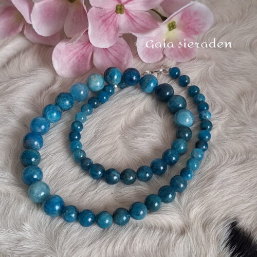 Apatiet edelsteen ketting 10 mm bol