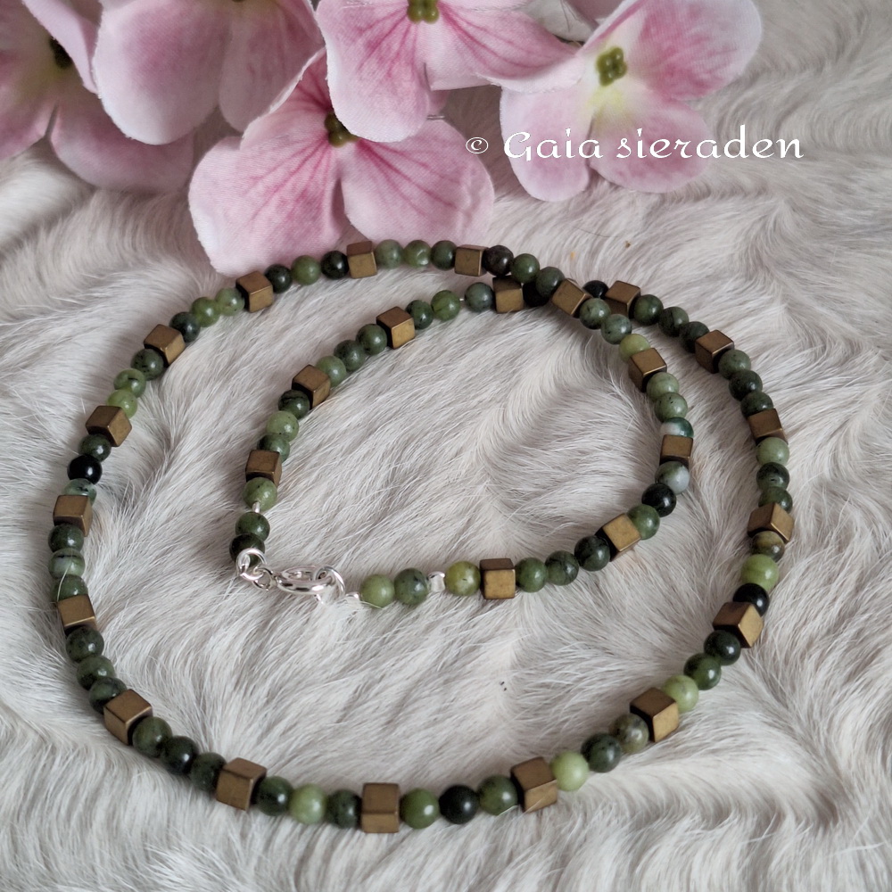 Ketting Jade en Hematiet