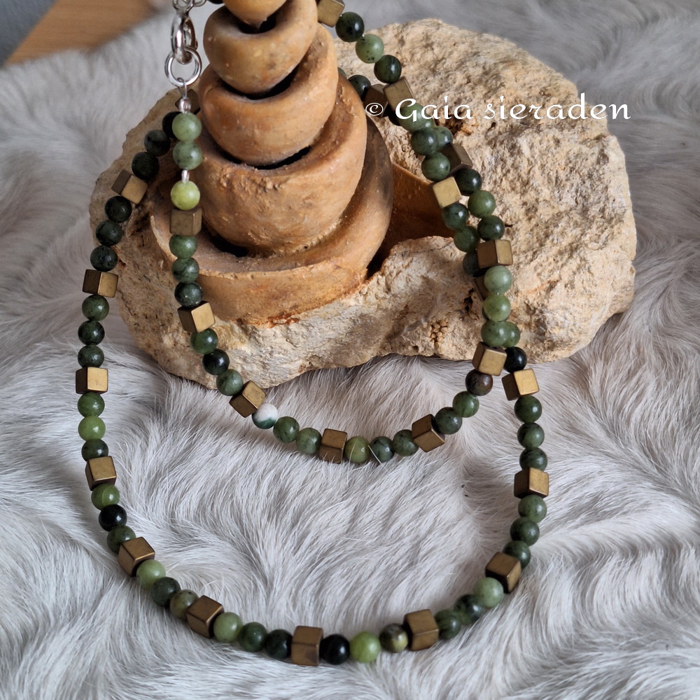 Ketting Jade en Hematiet