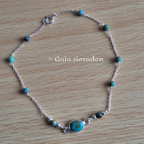 Turkoois armbandje zilver