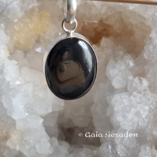 Shungiet zilveren hanger ovaal S