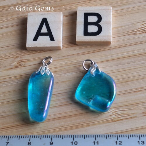 Aqua aura kwarts hangertje