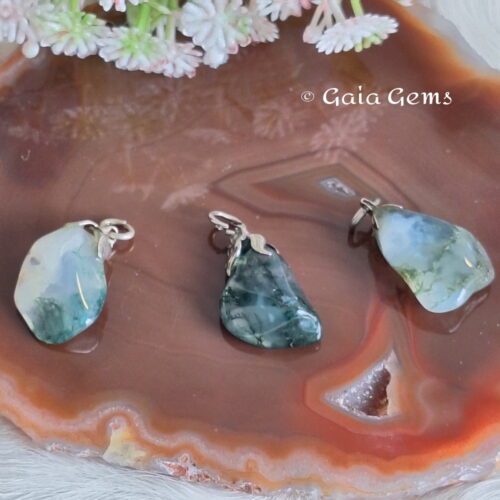 Mosagaat edelsteen hangertjes