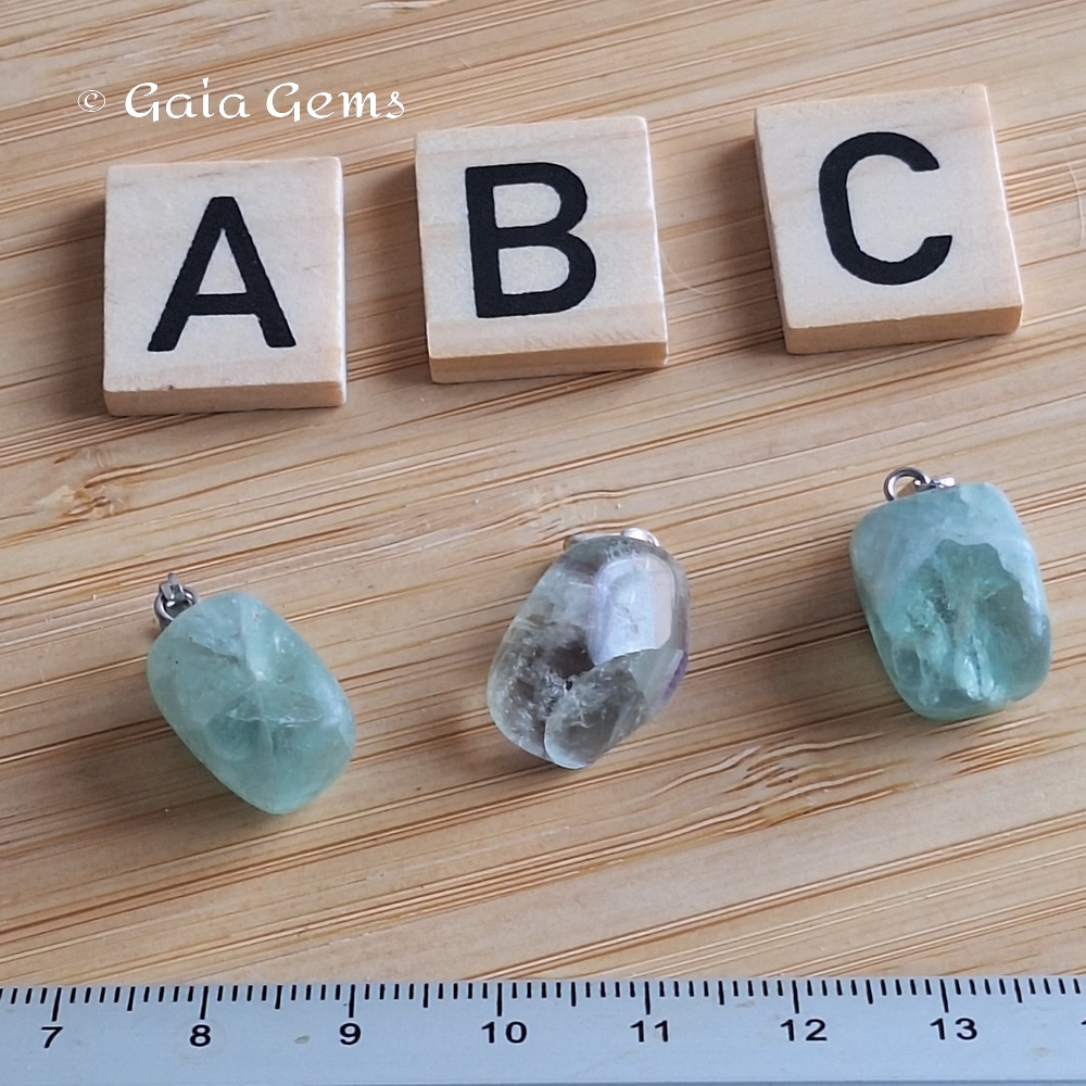 Fluoriet edelsteen hangertje