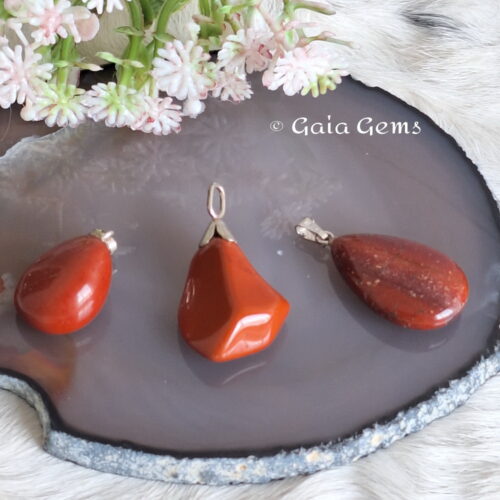 Jaspis rood edelsteen hangertje