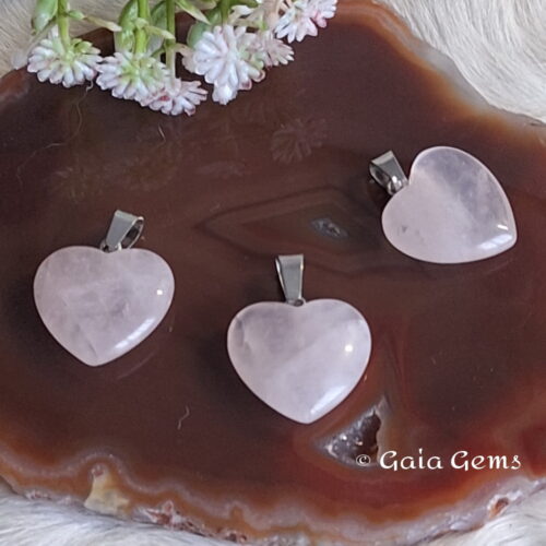 Rozekwarts hartje edelsteen hangertje