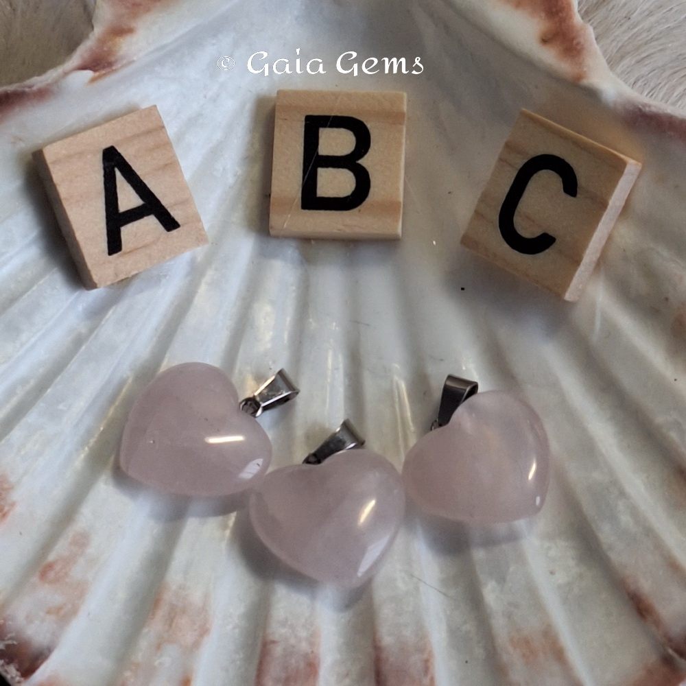 Rozekwarts hartje edelsteen hangertje