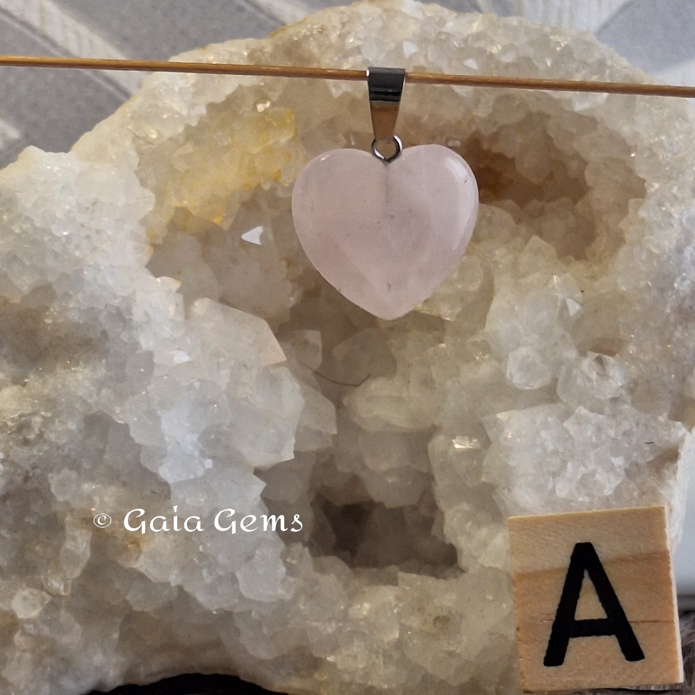 Rozekwarts hartje edelsteen hangertje