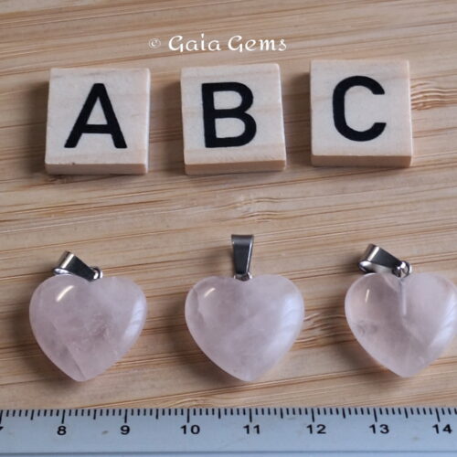 Rozekwarts hartje edelsteen hangertje