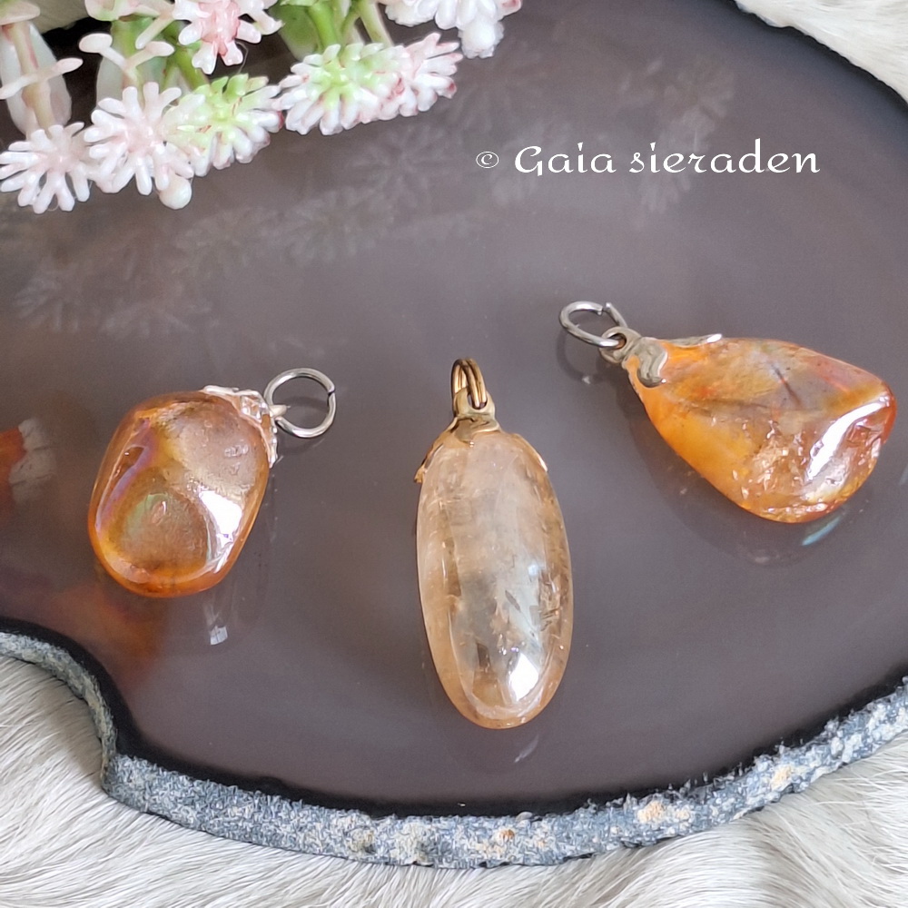Golden aura kwarts edelsteen hanger