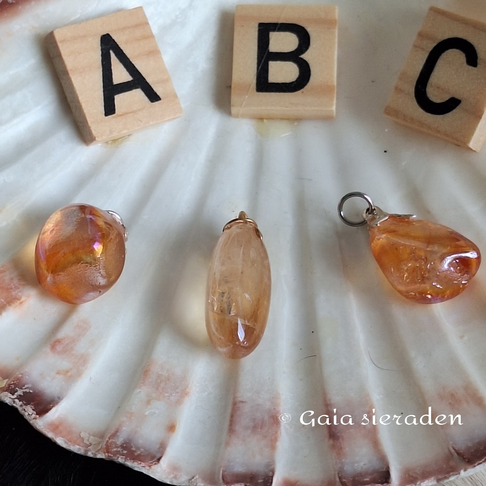 Golden aura kwarts edelsteen hanger