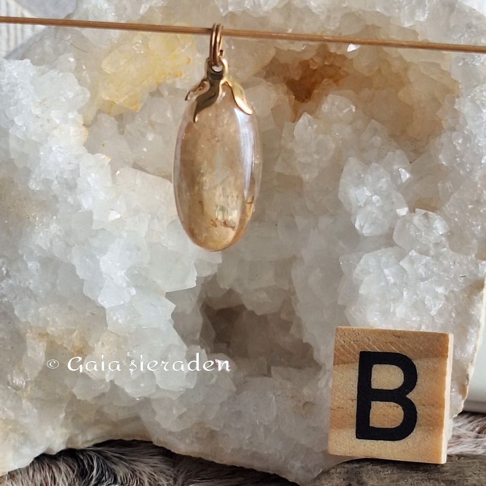 Golden aura kwarts edelsteen hanger