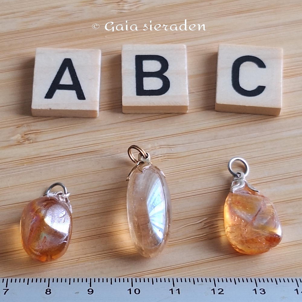 Golden aura kwarts edelsteen hanger