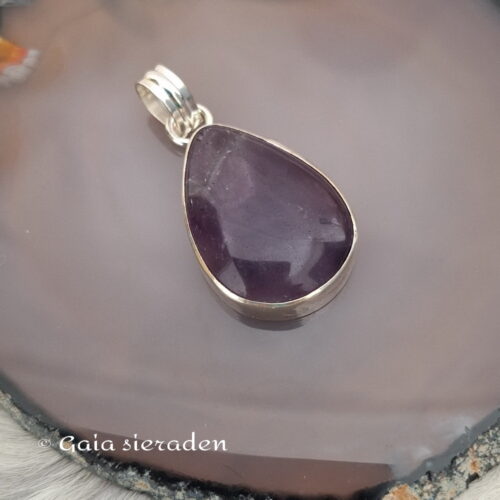 Amethist zilveren hanger druppel