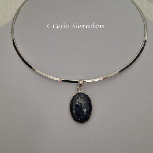 Lapis Lazuli zilveren hanger ovaal