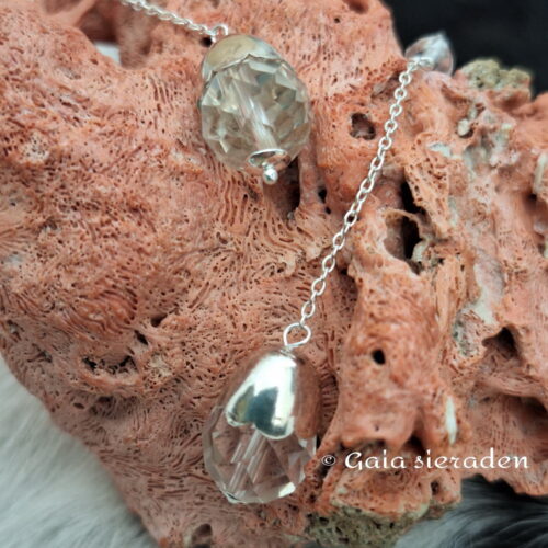 Bergkristal Maxima oorbellen dopje