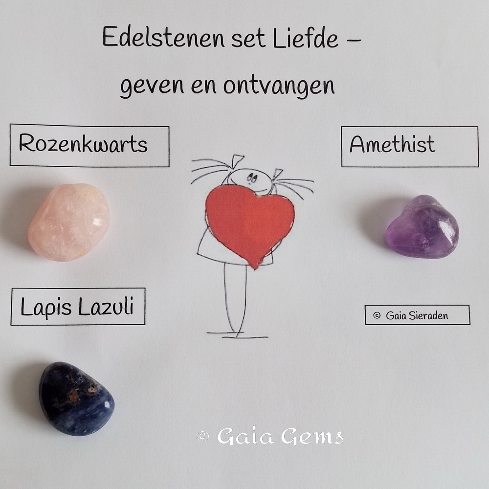 Liefde - geven en ontvangen edelsteen set