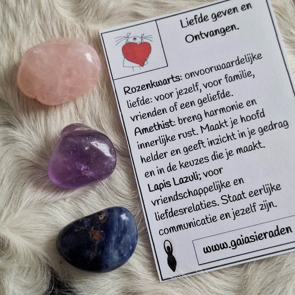 Liefde - geven en ontvangen edelsteen set