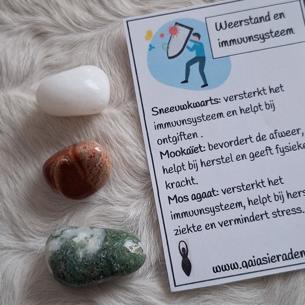 Weerstand en immuunsysteem edelsteen set