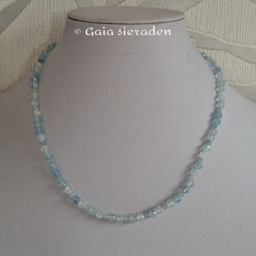 Aquamarijn ketting facet mini