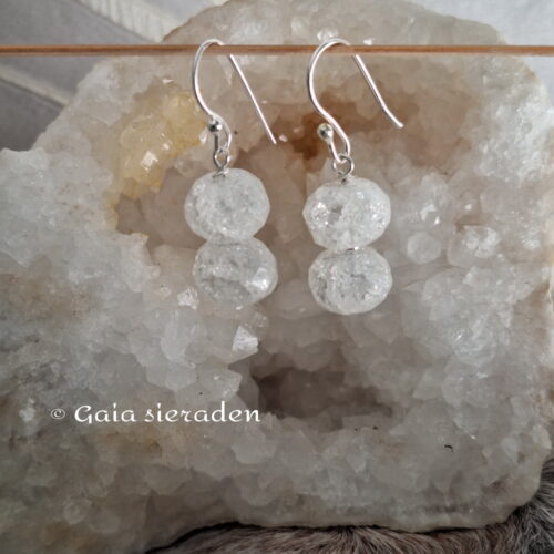 Bergkristal oorbellen Double Trouble
