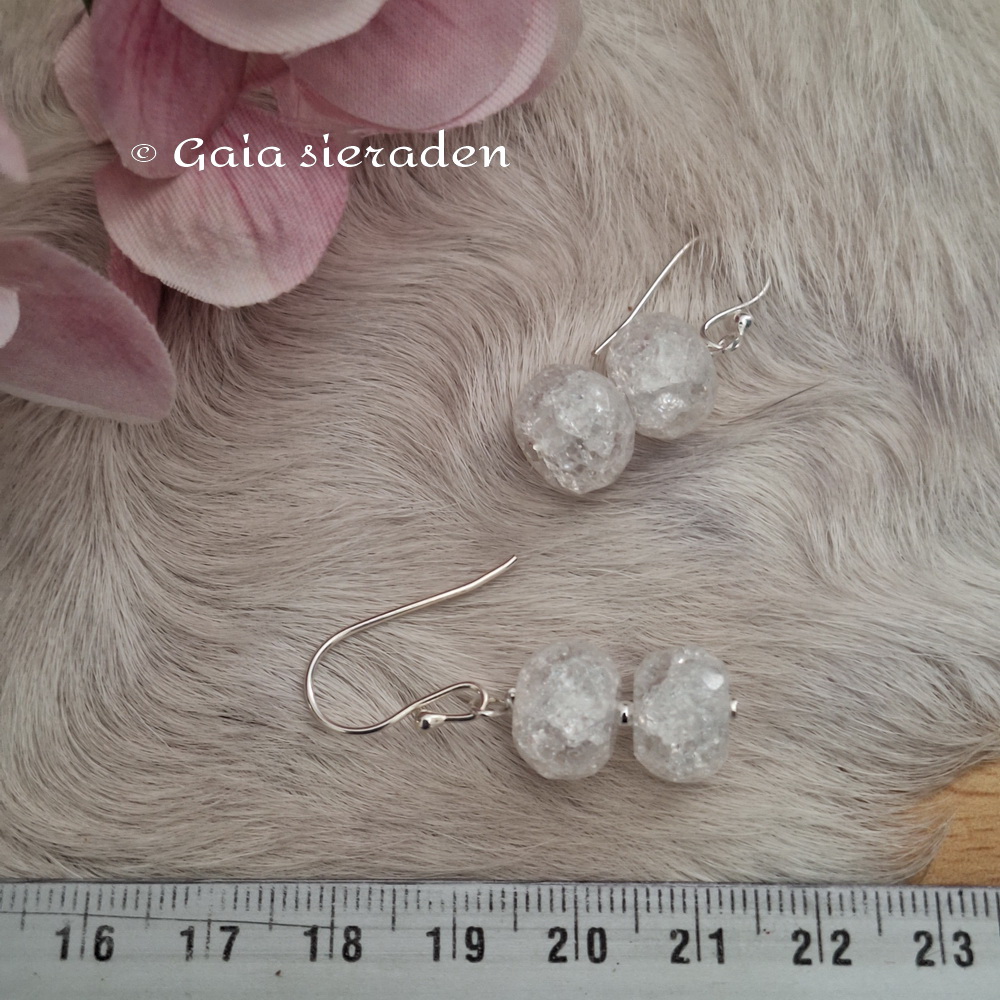 Bergkristal oorbellen Double Trouble