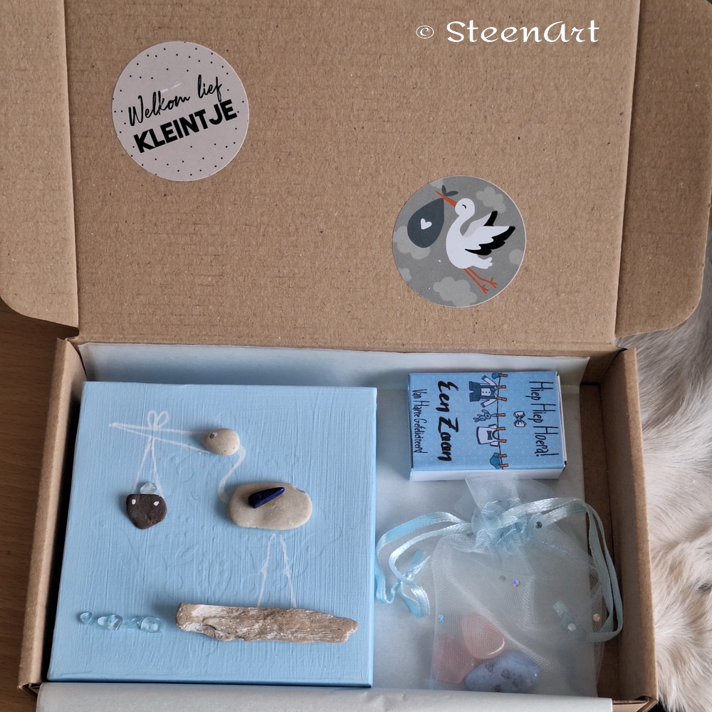 Babynieuws blauw brievenbuscadeau